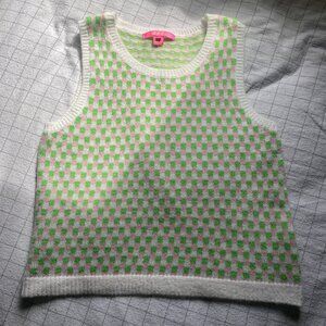 Lilly Pulitzer Women's Green and Pink Vest
